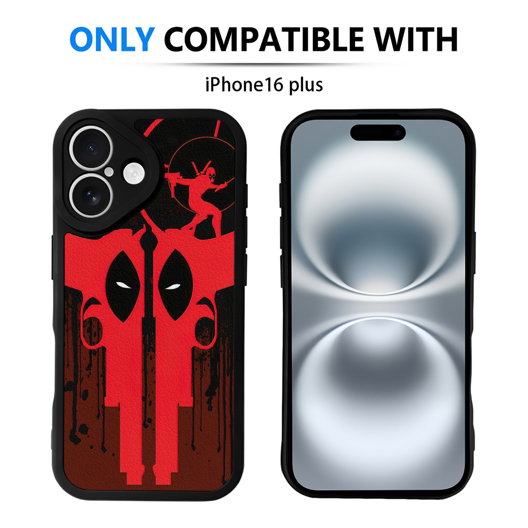 （画像用） Deadpool デッドプール 【iPhone 16シリーズ対応】シリコンスマホケース（レザー調） 材質：シリコン